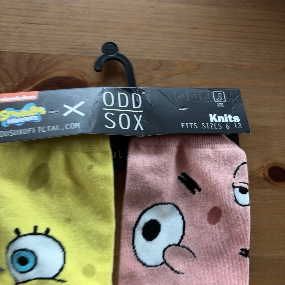 Odd Sox SpongeBob SquarePants Crew‎ Socks Patrick Faces Novelty NWT